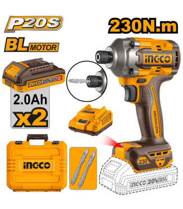 Ingco CIRLI2023 20V 230Nm Cordless Brushless Impact Driver