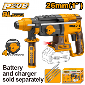 Ingco CRHLI20228 20V Lithium-Ion Brushless Cordless Rotary Hammer - Bare Unit