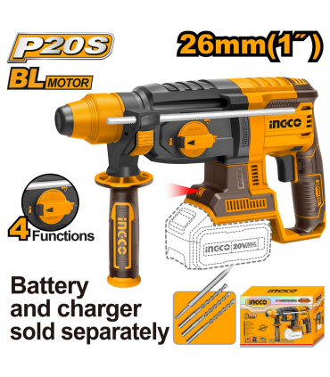 Ingco CRHLI20228 20V Lithium-Ion Brushless Cordless Rotary Hammer - Bare Unit
