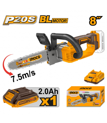 Ingco CGSLI20851 20V 8" Lithium-ion Cordless Chain Saw