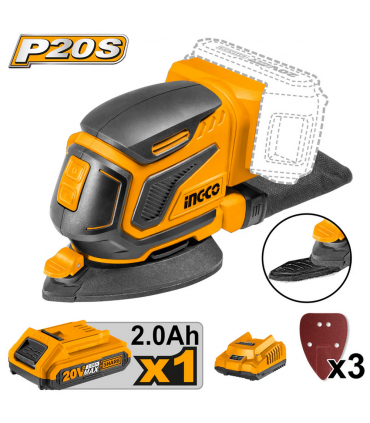 Ingco CDSLI20511 20V Lithium-Ion 13,000 rpm Triangle Palm Sander