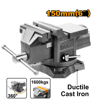 Ingco HBV086 6" Swivel Bench Vise with Anvil - 1600 KG