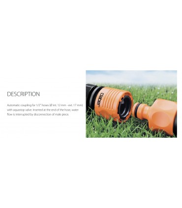Claber 1/2" Automatic Coupling with Aquastop