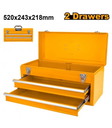 Ingco HTB06 Metal Storage Metal Organizer Portable Tool Box - 3-Position with2 Drawers