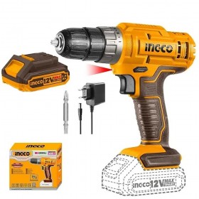 Ingco CIDLI1228 12V Lithium-Ion 10mm Cordless Impact Drill Set