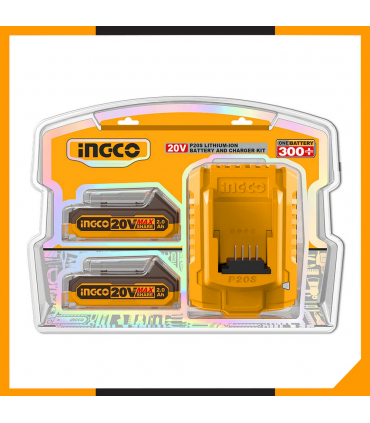 Ingco FBCPK1222 20V Lithium-Ion P20S Battery and Charger Kit