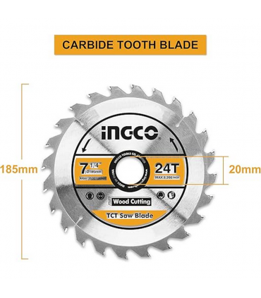 Ingco CS18538 1400W 185mm Blade Powerful Corded Circular Saw