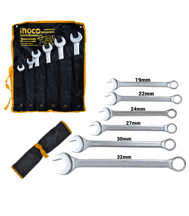 Ingco HKSPAR1061 6 Pieces Combination Ratchet  Spanner Set