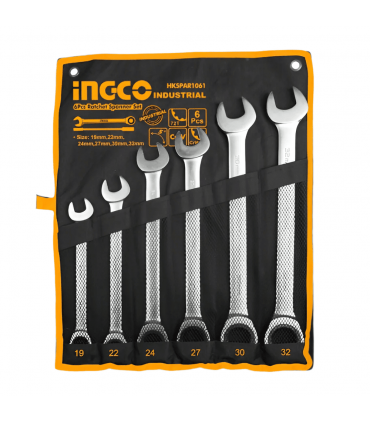 Ingco HKSPAR1061 6 Pieces Combination Ratchet  Spanner Set