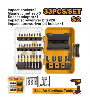 Ingco AKDL63306 33-Piece Impact Driver and Socket Set