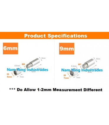 Cabinet Shelf Metal Support Pegs (Male & Female Threaded)