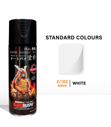 Samurai 2/102 White Gloss Standard Spray Paint - 400mL