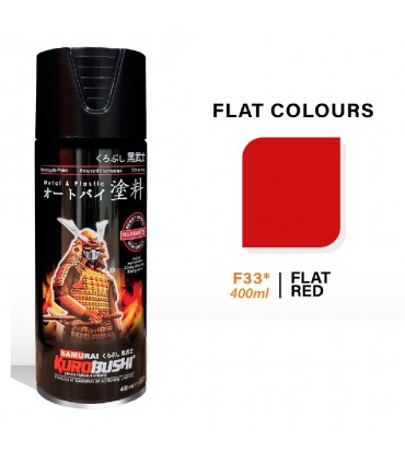 Samurai F33 Flat Red Standard Spray Paint - 400mL