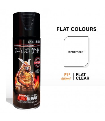 Samurai F1 Flat Clear Spray Paint - 400mL