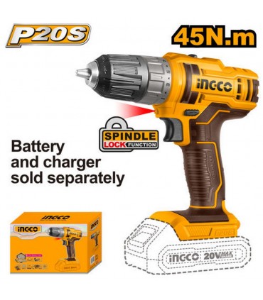 Ingco CDLI200515 20V Cordless Reverse Rotation Drill - Bare Unit