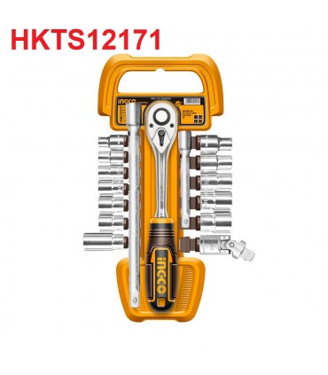 Ingco HKTS12171 27 PCS 1/2 Inch Socket Set with Handle Ratchet