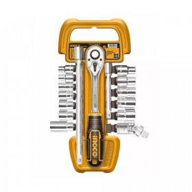 Ingco HKTS12171 27 PCS 1/2 Inch Socket Set with Handle Ratchet