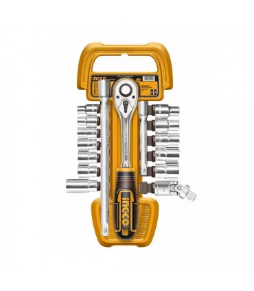 Ingco HKTS12171 27 PCS 1/2 Inch Socket Set with Handle Ratchet