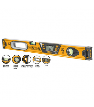 Ingco HSL08060D 60cm Magnetic Carpenter's Digital Spirit Level