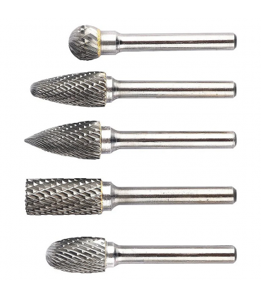 Ingco HRRC0051 12mm Tungsten Carbide Rotary Burrs Set - 5 Pieces