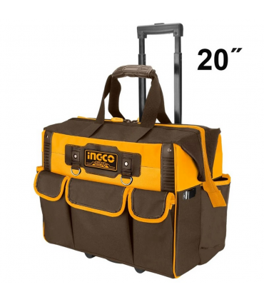 Ingco HRRTB2015 20" Industrial Telescopic Handle Rolling Rigid Tool Bag