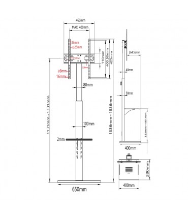 Titan SGB103 90° Swivel Height Adjustment TV Bracket