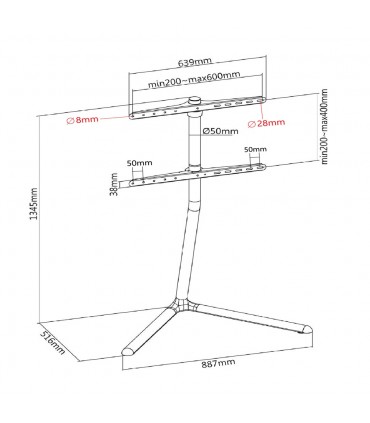 Titan SGB102B  49'' - 70'' Studio Floor Stand TV Bracket