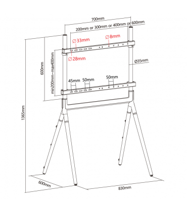 Titan SGB105W 40''-70'' Studio TV Floor Stand