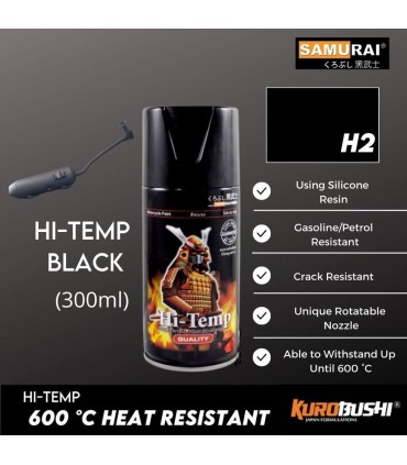 Samurai High Temperature Silver / Black Spray Paint