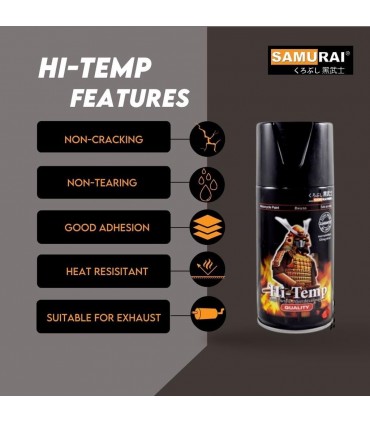 Samurai High Temperature Silver / Black Spray Paint