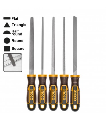 Ingco HKTFS0508 200mm Wood Working Steel Hand File Set