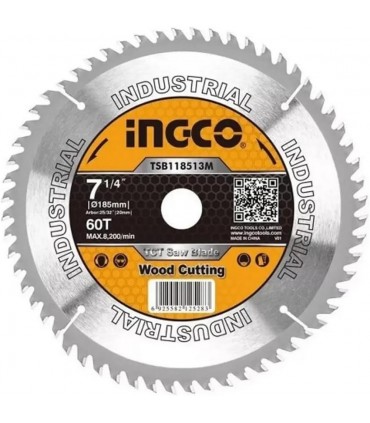 Ingco TSB118513 185mm Wood Cutting TCT Saw Blade
