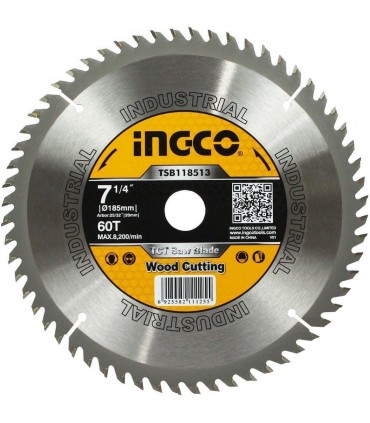 Ingco TSB118513 185mm Wood Cutting TCT Saw Blade