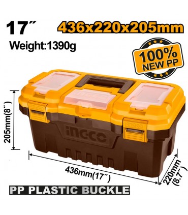 Ingco PBX170117 PCS Plastic Tool Box with Organiser