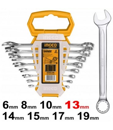 Ingco HKSPA1088 8 PCS Combination Spanner Set