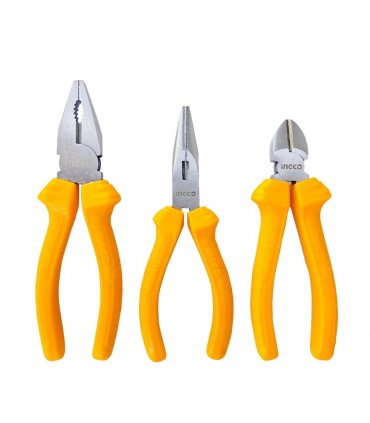 Ingco HKPS08311 6 Inch Durable Grip 3 PCS Pliers Set
