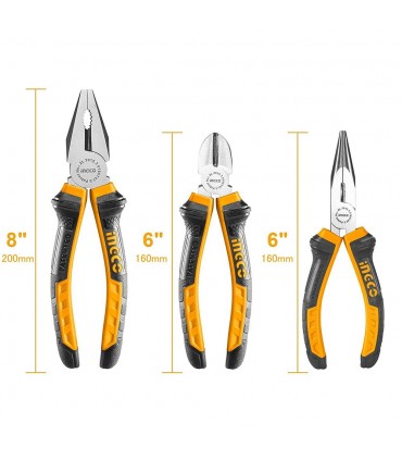 Ingco HKPS08318 3 PCS Shear Strength Build Pliers Set