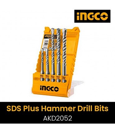 Ingco AKD2052 5 PCS SDS Plus Hammer Drill Bits Set