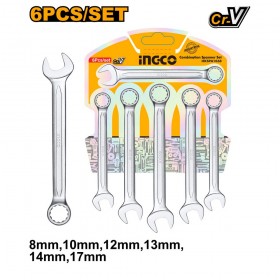 Ingco HKSPA1068 8 - 17mm 6 PCS Combination Spanner Set