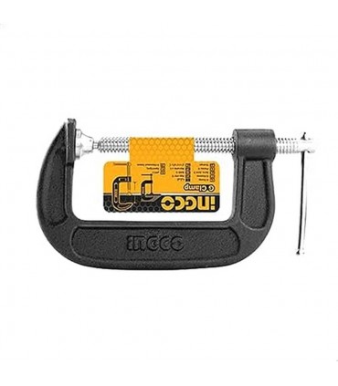 Ingco HGC0105 5 Inch Throat Depth 25mm Malleable Cast Iron G Clamp
