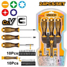 Ingco HKSDB02482 24 PCS Magnetic Tips Screwdriver and Bits Set
