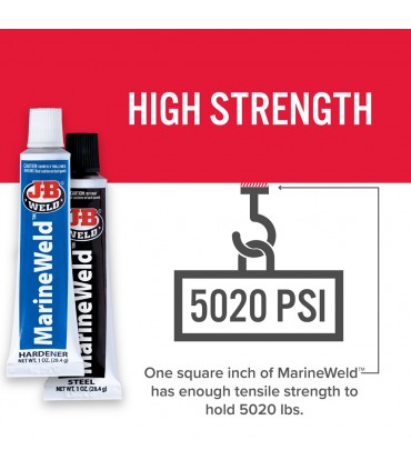 J-B Weld 8272 MarineWeld 5020 PSI Waterproof Epoxy Twin Tube - 2 oz