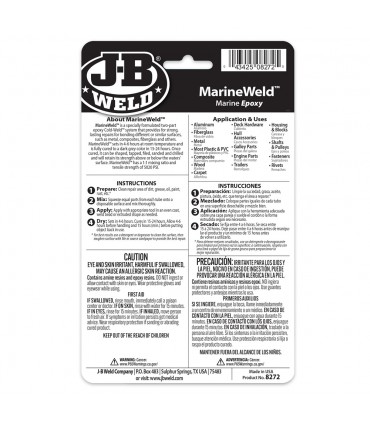 J-B Weld 8272 MarineWeld 5020 PSI Waterproof Epoxy Twin Tube - 2 oz