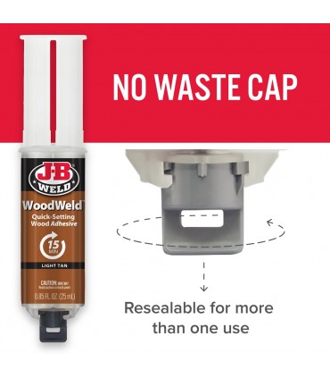 J-B Weld 50151 WoodWeld Syringe Wood Repair Epoxy - 25mL