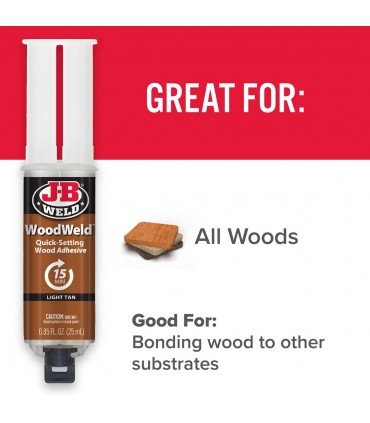 J-B Weld 50151 WoodWeld Syringe Wood Repair Epoxy - 25mL