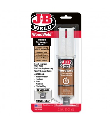 J-B Weld 50151 WoodWeld Syringe Wood Repair Epoxy - 25mL