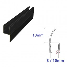 Hardware Specialist Bathroom H Shape Black Glass Door Seal