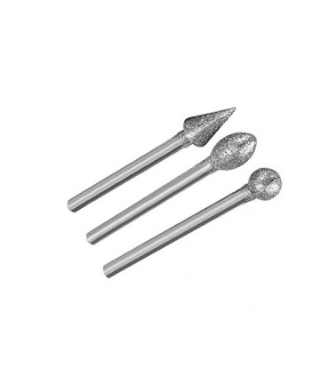60 Grit Multi-Shape Rotary Grinding Bits/Diamond Burr Set - 6-Piece