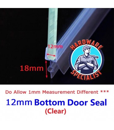Hardware Specialist 70cm Bathroom Glass Door Waterproof Bottom Seal