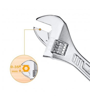 Ingco HADW131122 12 Inch Wide Jaw Opening Adjustable Wrench